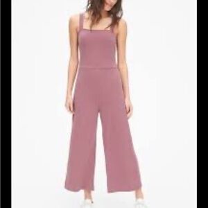 Gap Ribbed Square Neck Wide Leg Cropped Jumper- Purple